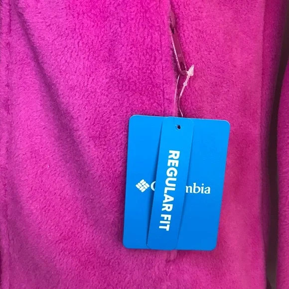 Columbia Women's Fuchsia Pink Fleece Full Zip Jacket with pockets size XS NWT - Picture 9 of 16